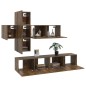 vidaXL Set de muebles de TV 7 pzas madera contrachapada roble ahumado vidaXL Set de muebles de TV 7 pzas madera contrachapada roble ahumado