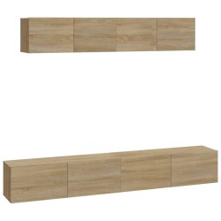 vidaXL Set de muebles para TV 4 pzas madera contrachapada roble Sonoma