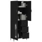 vidaXL Aparador alto madera contrachapada negro 69,5x34x180 cm vidaXL Aparador alto madera contrachapada negro 69,5x34x180 cm
