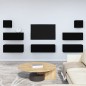 vidaXL Set de muebles para TV 7 piezas madera contrachapada negro