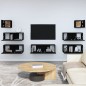 vidaXL Set de muebles para TV 7 piezas madera contrachapada negro