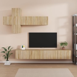 vidaXL Set de muebles para TV 7 pzas madera contrachapada roble Sonoma
