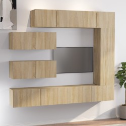 vidaXL Set de muebles para TV 7 pzas madera contrachapada roble Sonoma