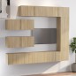 vidaXL Set de muebles para TV 7 pzas madera contrachapada roble Sonoma vidaXL Set de muebles para TV 7 pzas madera contrachapada roble Sonoma