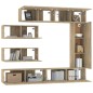 vidaXL Set de muebles para TV 7 pzas madera contrachapada roble Sonoma vidaXL Set de muebles para TV 7 pzas madera contrachapada roble Sonoma