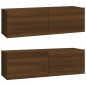 vidaXL Set de muebles para TV 4 pzas madera contrachapada marrón roble