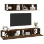 vidaXL Set de muebles para TV 4 pzas madera contrachapada marrón roble
