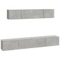 vidaXL Set de muebles de TV 4 pzas madera contrachapada gris hormigón vidaXL Set de muebles de TV 4 pzas madera contrachapada gris hormigón