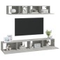 vidaXL Set de muebles de TV 4 pzas madera contrachapada gris hormigón vidaXL Set de muebles de TV 4 pzas madera contrachapada gris hormigón