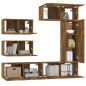 vidaXL Set de muebles de TV 6 pzas madera contrachapada roble ahumado vidaXL Set de muebles de TV 6 pzas madera contrachapada roble ahumado