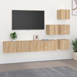 vidaXL Mueble de pared para TV madera contrachapada color roble sonoma