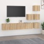 vidaXL Mueble de pared para TV madera contrachapada color roble sonoma