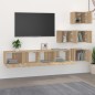 vidaXL Mueble de pared para TV madera contrachapada color roble sonoma