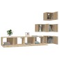 vidaXL Mueble de pared para TV madera contrachapada color roble sonoma
