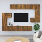 vidaXL Mueble de pared para TV madera contrachapada roble ahumado vidaXL Mueble de pared para TV madera contrachapada roble ahumado