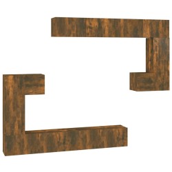 vidaXL Mueble de pared para TV madera contrachapada roble ahumado