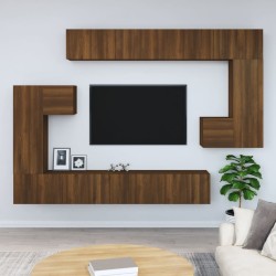 vidaXL Mueble de pared para TV madera contrachapada roble marrón