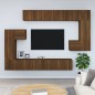 vidaXL Mueble de pared para TV madera contrachapada roble marrón