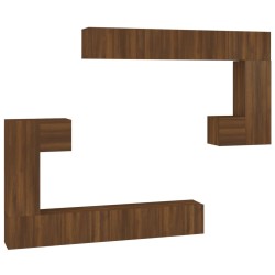 vidaXL Mueble de pared para TV madera contrachapada roble marrón