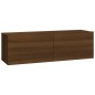 vidaXL Mueble de pared para TV madera contrachapada roble marrón