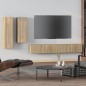 vidaXL Set de muebles para TV 4 pzas madera contrachapada roble Sonoma