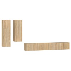 vidaXL Set de muebles para TV 4 pzas madera contrachapada roble Sonoma