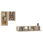 vidaXL Set de muebles para TV 4 pzas madera contrachapada roble Sonoma