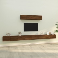 vidaXL Set de muebles para TV 6 pzas madera contrachapada roble marrón