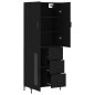 vidaXL Aparador alto madera contrachapada negro 69,5x34x180 cm vidaXL Aparador alto madera contrachapada negro 69,5x34x180 cm
