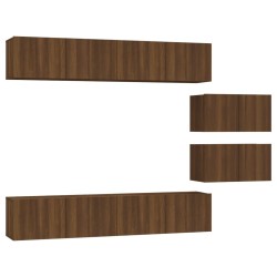 vidaXL Set de muebles para TV 6 pzas madera contrachapada roble marrón