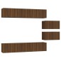 vidaXL Set de muebles para TV 6 pzas madera contrachapada roble marrón