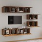vidaXL Set de muebles para TV 6 pzas madera contrachapada roble marrón
