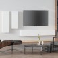 vidaXL Set de muebles para TV 4 piezas madera contrachapada blanco