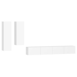 vidaXL Set de muebles para TV 4 piezas madera contrachapada blanco