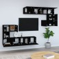 vidaXL Mueble de pared para TV madera contrachapada negro vidaXL Mueble de pared para TV madera contrachapada negro