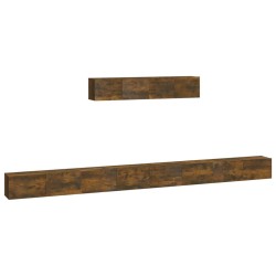 vidaXL Set de muebles de TV 6 pzas madera contrachapada roble ahumado
