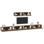 vidaXL Set de muebles de TV 6 pzas madera contrachapada roble ahumado