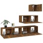 vidaXL Set de muebles de TV 4 pzas madera contrachapada roble ahumado vidaXL Set de muebles de TV 4 pzas madera contrachapada roble ahumado