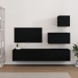 vidaXL Set de muebles para TV 4 piezas madera contrachapada negro
