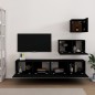 vidaXL Set de muebles para TV 4 piezas madera contrachapada negro