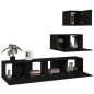 vidaXL Set de muebles para TV 4 piezas madera contrachapada negro