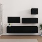 vidaXL Set de muebles para TV 4 piezas madera contrachapada negro vidaXL Set de muebles para TV 4 piezas madera contrachapada negro