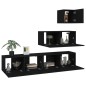 vidaXL Set de muebles para TV 4 piezas madera contrachapada negro vidaXL Set de muebles para TV 4 piezas madera contrachapada negro