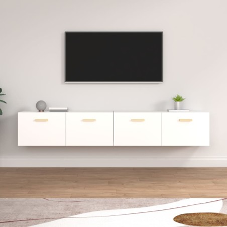 vidaXL Armarios de pared 2 uds contrachapada blanco 100x36,5x35 cm