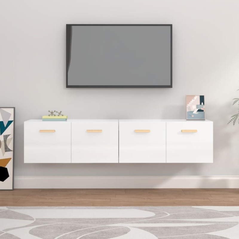 vidaXL Armarios pared 2 uds contrachapada blanco brillo 80x35x36,5 cm
