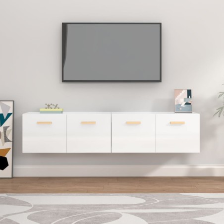 vidaXL Armarios pared 2 uds contrachapada blanco brillo 80x35x36,5 cm