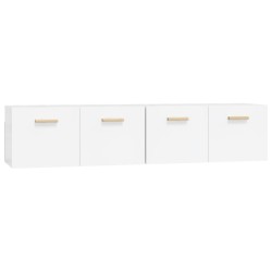 vidaXL Armarios pared 2 uds contrachapada blanco brillo 80x35x36,5 cm