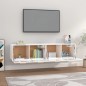 vidaXL Armarios pared 2 uds contrachapada blanco brillo 80x35x36,5 cm