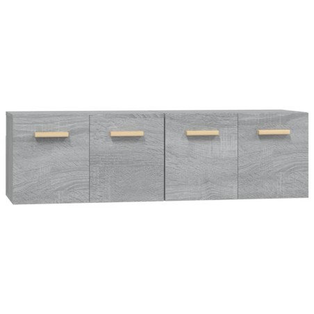 vidaXL Armarios de pared 2 uds contrachapada gris sonoma 60x36,5x35cm