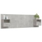 vidaXL Cabecero de cama con mesitas madera contrachapada gris hormigón vidaXL Cabecero de cama con mesitas madera contrachapada gris hormigón